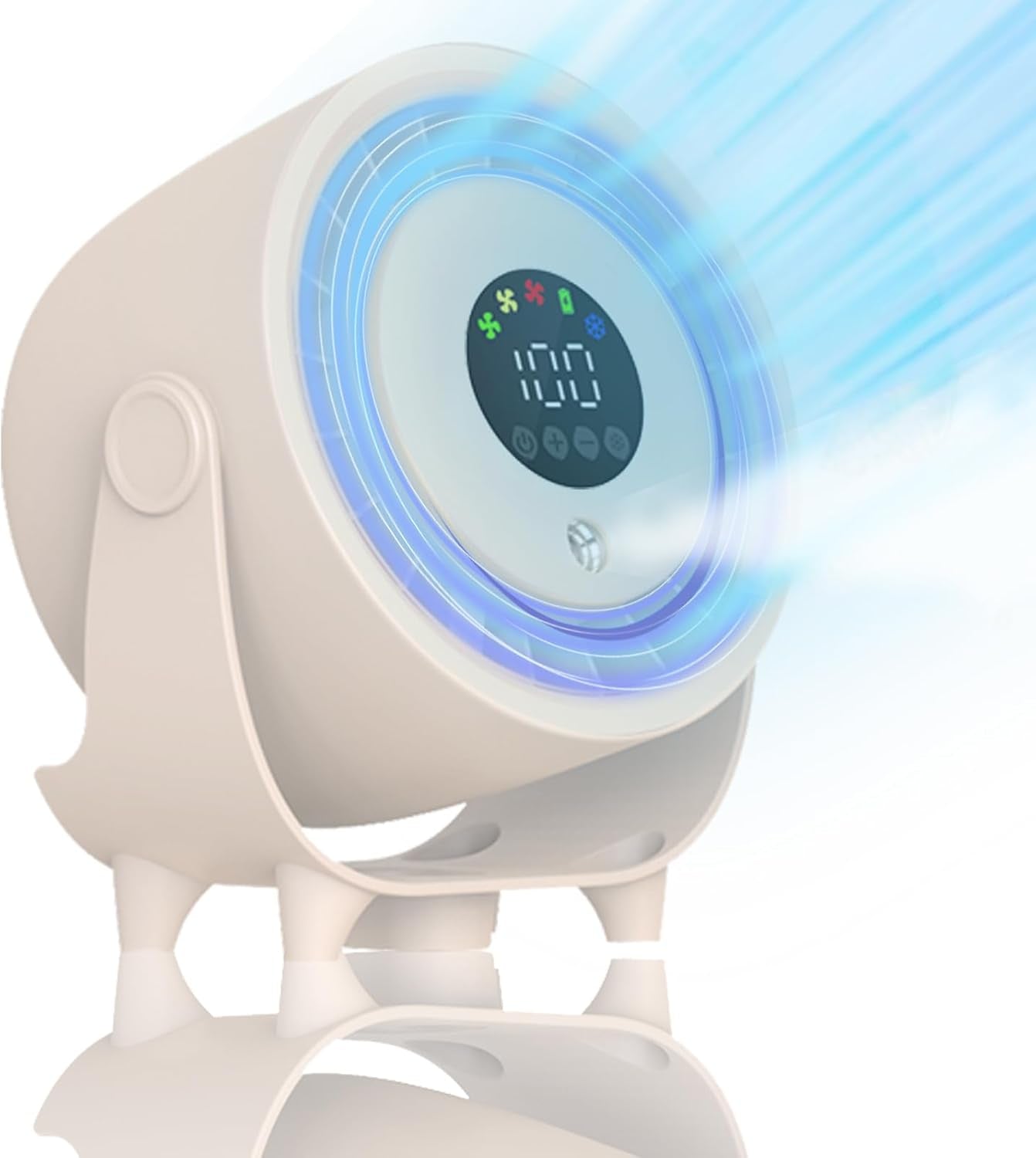 Portable Misting Fan,Mini Air Conditioner Rechargeable Water Cooling Mist Fan Mini Portable Fan,Usb Desk Fan Table Quiet 3 Speed Standing Fan Desktop Circulating Fan for Bedroom Home,White