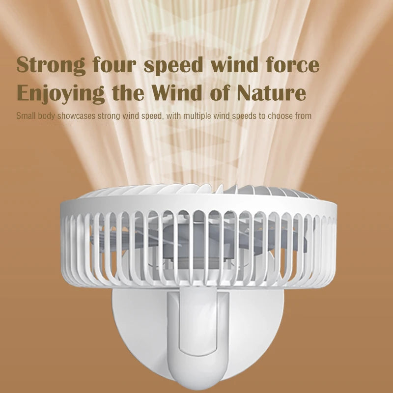 Mini Oscillating Fan, Portable Battery-Operated Table Fan with 4 Speed Levels, 6-Inch Desk Fan with Timer