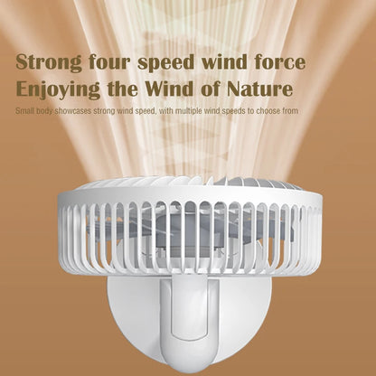 Mini Oscillating Fan, Portable Battery-Operated Table Fan with 4 Speed Levels, 6-Inch Desk Fan with Timer