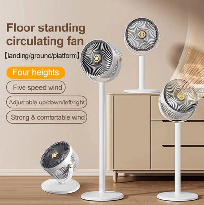 Silent Standing Fan for Bedroom, Pedestal Fan, Oscillating 5 Speeds