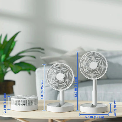 USB Foldable Fan with 4 Speeds ＆ Timing,Battery Operated Mini Fan for Bedroom, Indoor or Outdoor,Table Fan Neck Fan Phone Fan