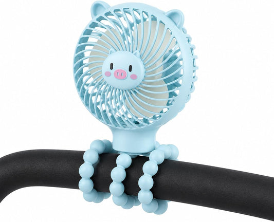 Flexible Stroller Fan Tripod Clip on Pram Fan with 3 Speeds Handheld Personal Desk Fan for Car Seat Bike Treadmill Crib Bed