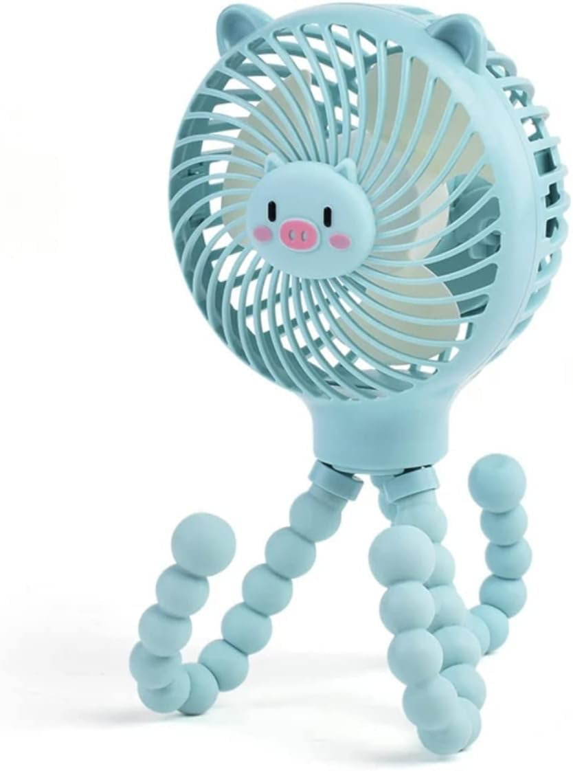Flexible Stroller Fan Tripod Clip on Pram Fan with 3 Speeds Handheld Personal Desk Fan for Car Seat Bike Treadmill Crib Bed