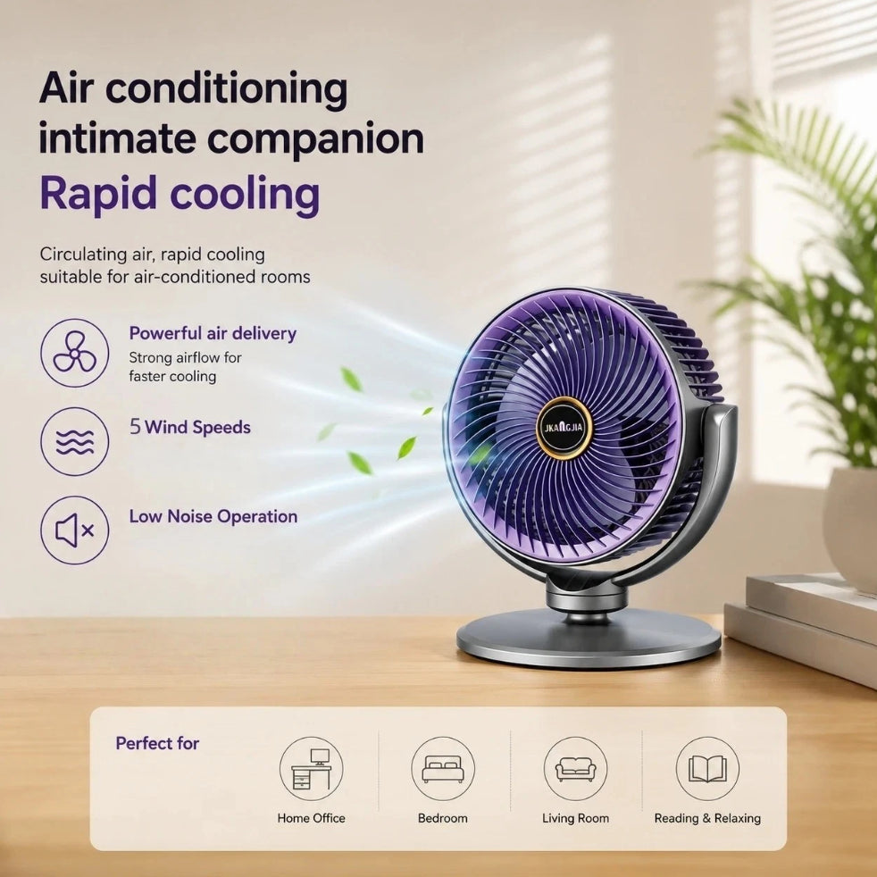 Silent Standing Fan for Bedroom, Pedestal Fan, Oscillating 5 Speeds