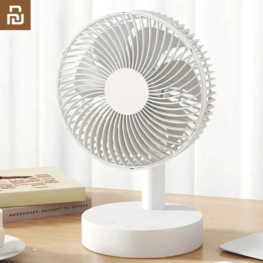 Youpin Fan Small White Desktop Timer Mute with Four-Speed Adjustable Portable Fan Recharging Models Detachable Desk Fan