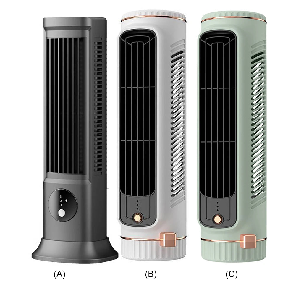 Vertical Horizontal Electric Fan USB Rechargeable 3 Speeds Household Air Conditioning Fan Desktop Cooling Fan Portable Tower Fan
