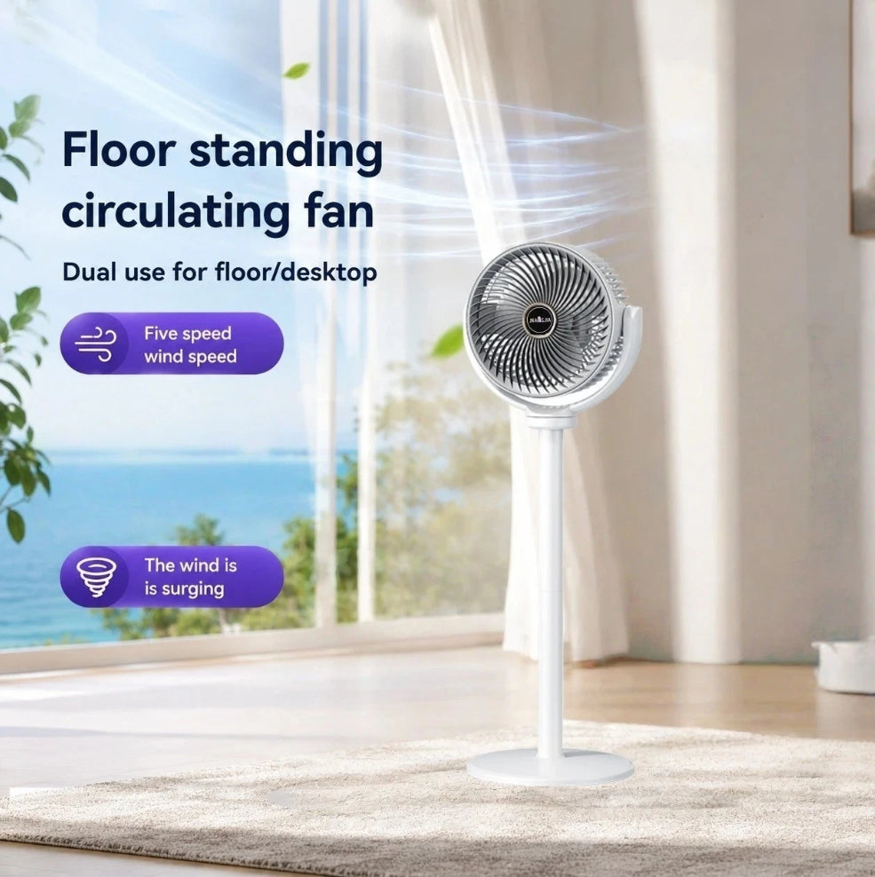 Silent Standing Fan for Bedroom, Pedestal Fan, Oscillating 5 Speeds