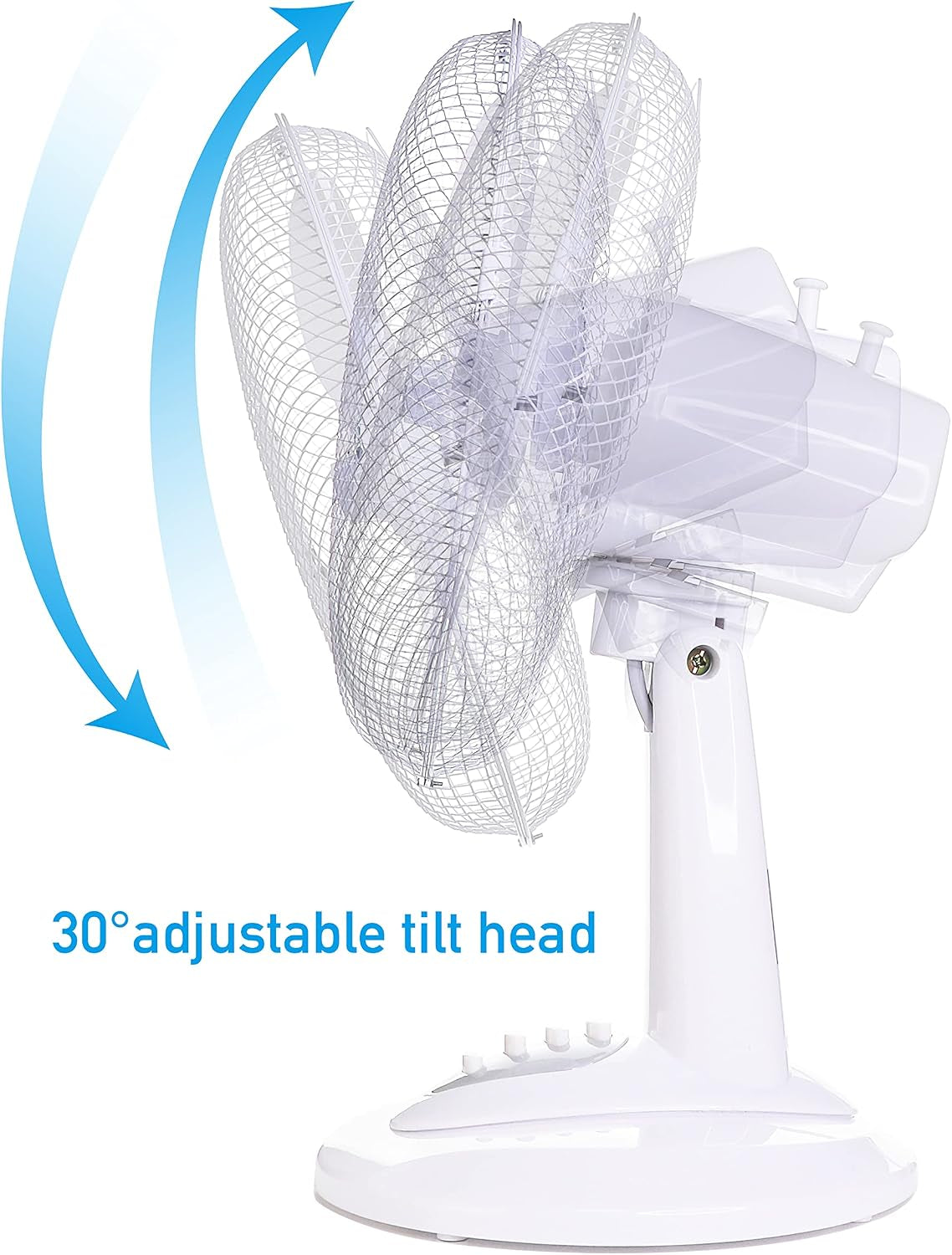12Inch Table Fan Desk Fan with 3 Speed Oscillating Stand Fan Low Noise Strong Resistant Base