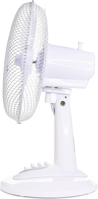 12Inch Table Fan Desk Fan with 3 Speed Oscillating Stand Fan Low Noise Strong Resistant Base