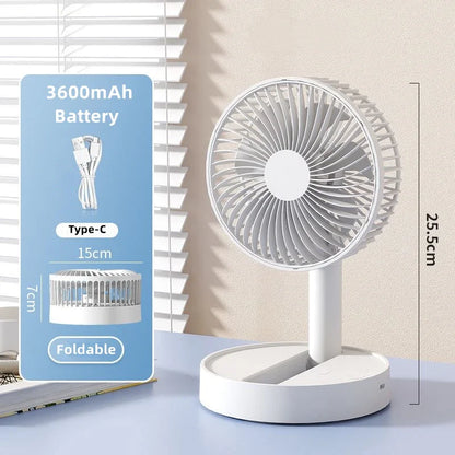 USB Foldable Fan with 4 Speeds ＆ Timing,Battery Operated Mini Fan for Bedroom, Indoor or Outdoor,Table Fan Neck Fan Phone Fan