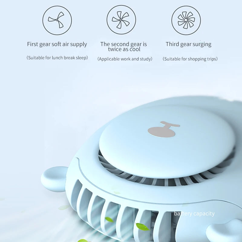 Handheld Summer Portable Fan Rechargeable Personal Fan 3 Speeds Handheld Fan Quiet and Small Fan for Home Camping Outdoor Travel