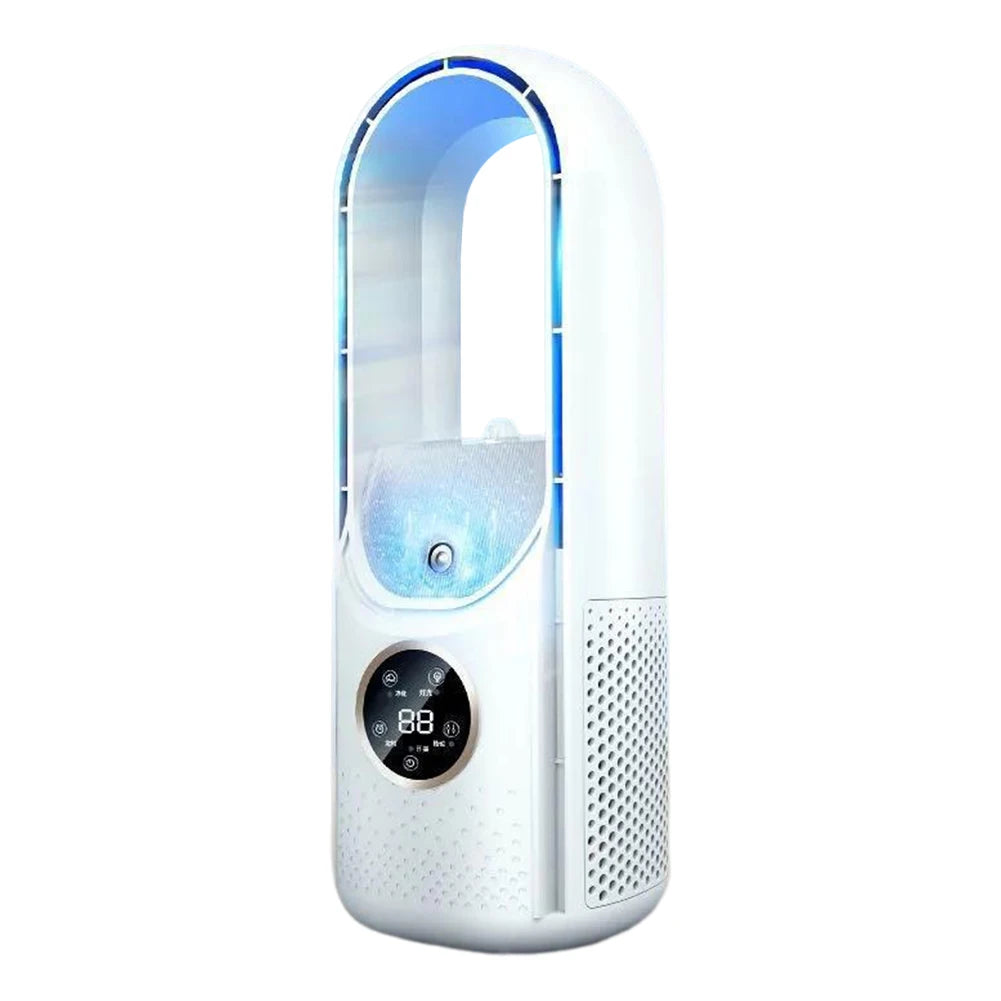 Bladeless Desktop Fan Portable Wireless Air Cooling Fan USB Charging Table Fan 6-Speed Adjustable Low Noise Vertical Cooling Fan