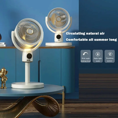 USB Charge-In Use Air Circulation Fan Household Electric Fan Turbine Silent Convection Floor Fan Timing, Operated Mini Fan
