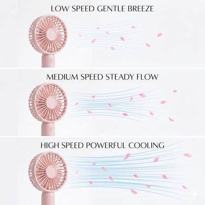 Portable Handheld Fan, USB Rechargeable Mini Fan, Ultra Quiet Hand Fan, Small Kids Fan, Lash Fan Face Fan for Makeup Hot Flashes, Summer Essentials(2, Pink)