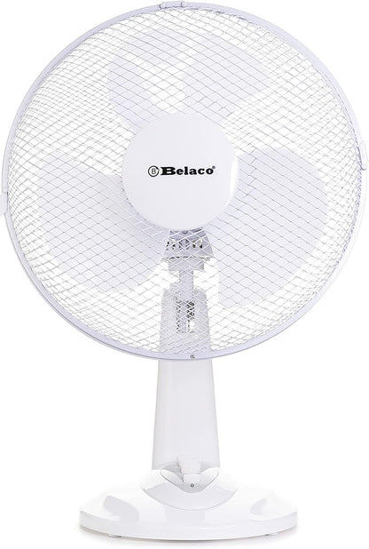 12Inch Table Fan Desk Fan with 3 Speed Oscillating Stand Fan Low Noise Strong Resistant Base