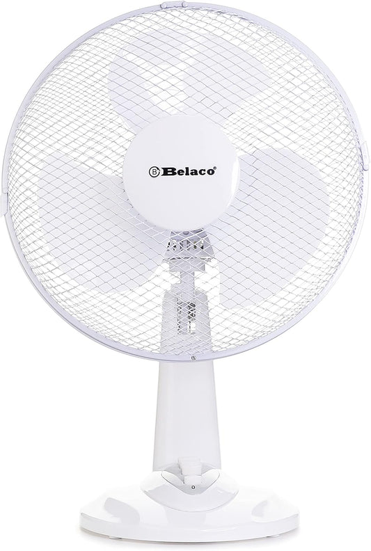 12Inch Table Fan Desk Fan with 3 Speed Oscillating Stand Fan Low Noise Strong Resistant Base