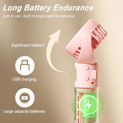 Portable Humidifier Fan Mini Water Mist Fan USB Rechargeable Mini Portable Handheld Fan with Humidifier Small Pocket Hand Fan