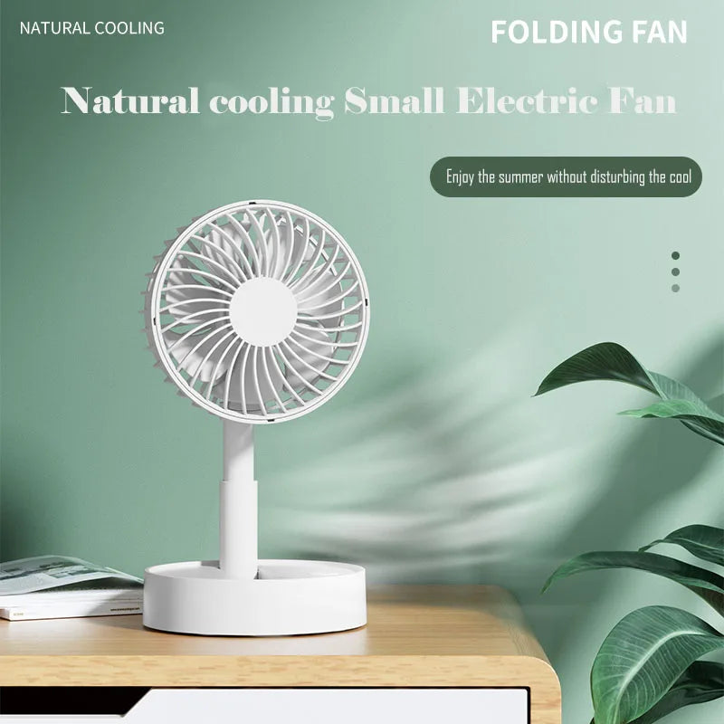 Mini Portable Folding Rechargeable Table Fan,Foldaway Fan with Battery Operated USB Desk Fan