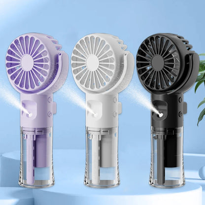 Portable Humidifier Fan Mini Water Mist Fan USB Rechargeable Mini Portable Handheld Fan with Humidifier Small Pocket Hand Fan