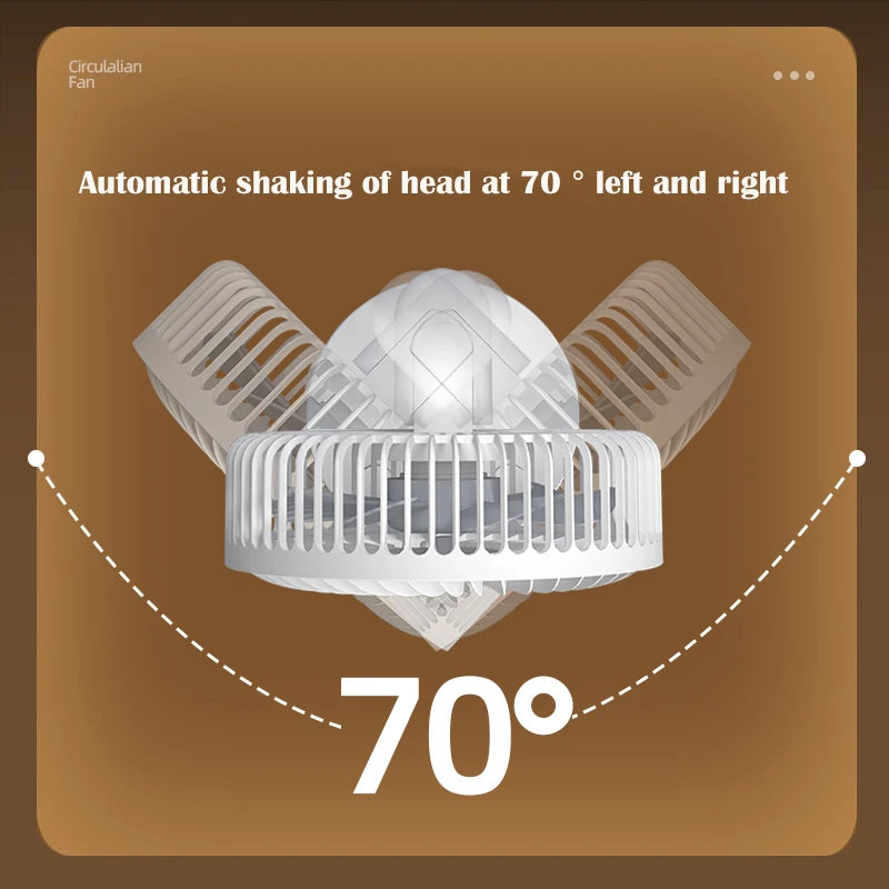 Mini Oscillating Fan, Portable Battery-Operated Table Fan with 4 Speed Levels, 6-Inch Desk Fan with Timer