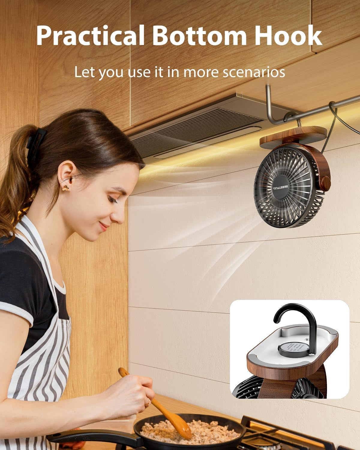 Desk Fan, Small Portable USB Table Fan, 3 Speeds, 360° Adjustable | Compact Mini Personal Desktop Fan, Quiet Operation, Removable Grille for Home, Office and Bedroom, Powered Only via USB