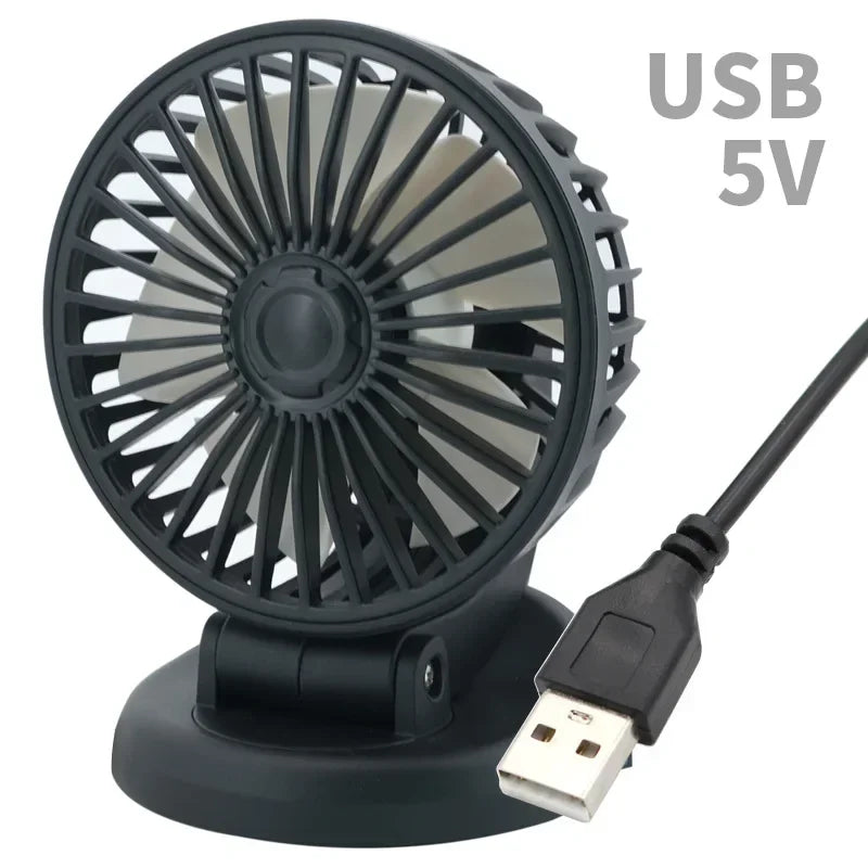 Car Fan 360° Adjustable 3 Head Air Fan Automotive Electric Fan Multi-Function USB/12V/24V Fan 2 Speeds Car Silent Fan for Home