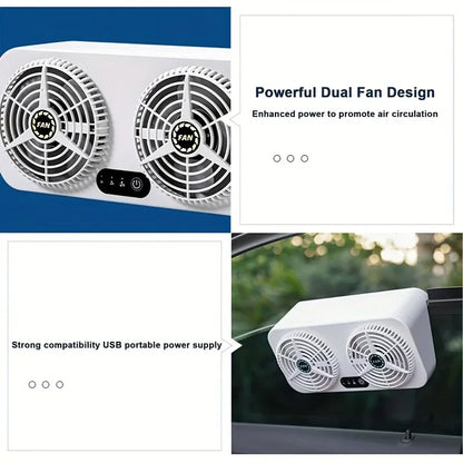 New USB Car Cooling Fan Car Exhaust Fan Window Fan Cooling Radiator Energy Saving Car Cooler Fan Ventilator Deodorization