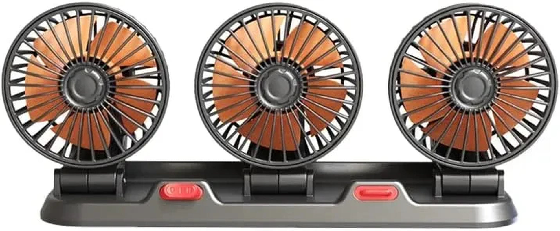 Car Fan 360° Adjustable 3 Head Air Fan Automotive Electric Fan Multi-Function USB/12V/24V Fan 2 Speeds Car Silent Fan for Home