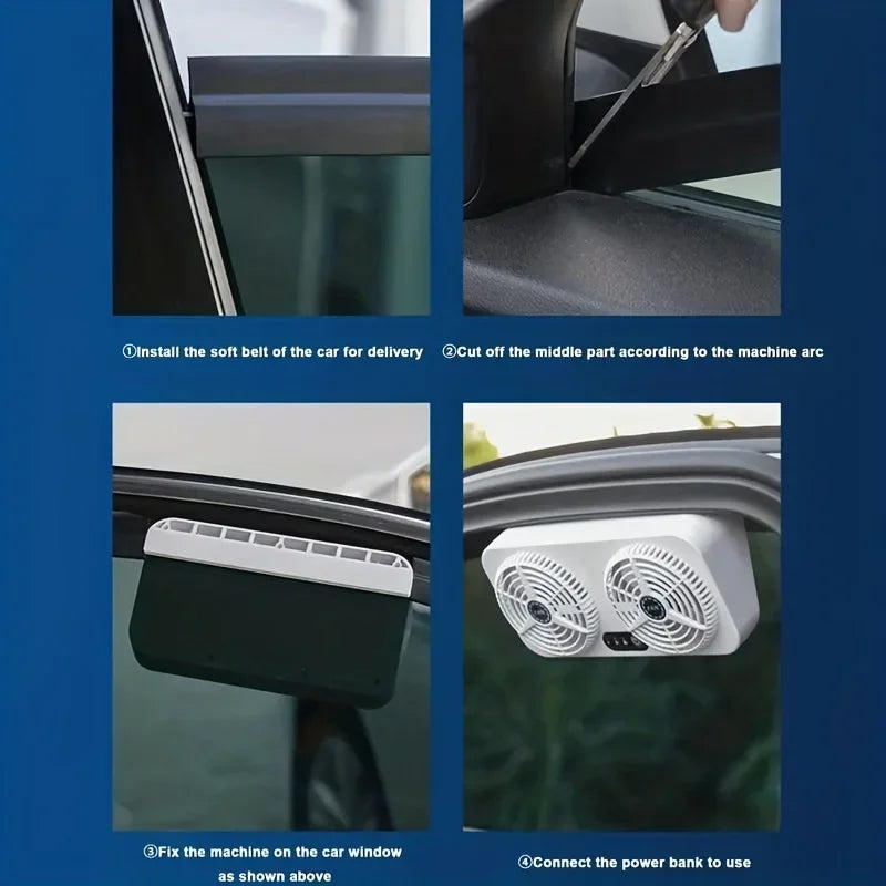 New USB Car Cooling Fan Car Exhaust Fan Window Fan Cooling Radiator Energy Saving Car Cooler Fan Ventilator Deodorization