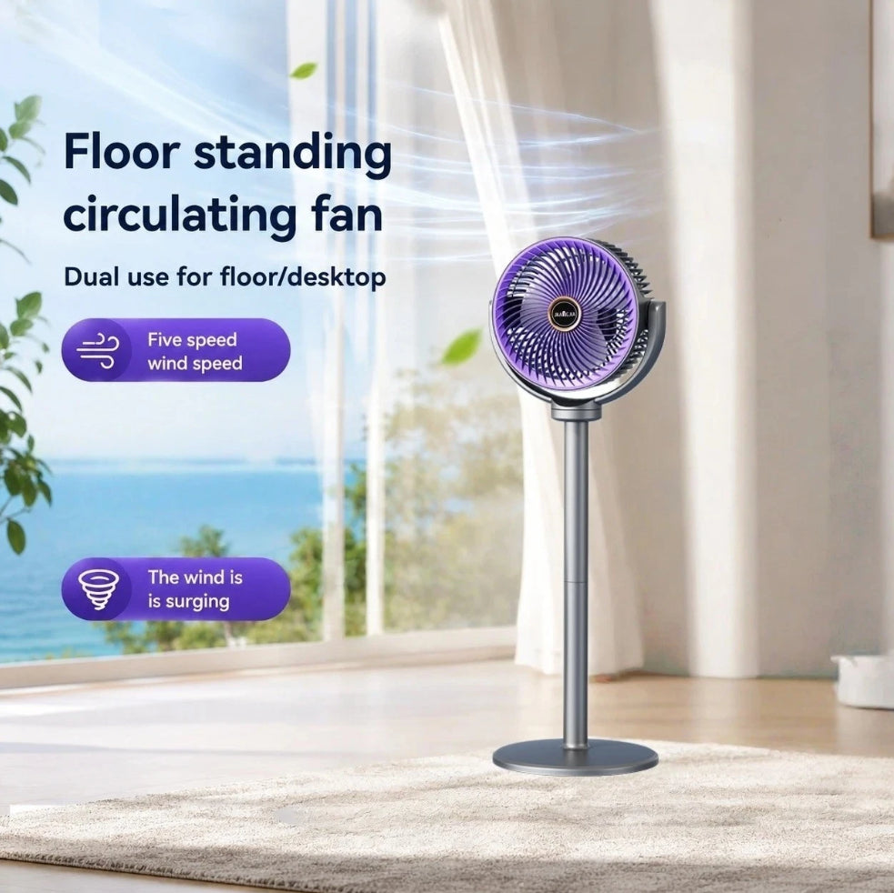 Silent Standing Fan for Bedroom, Pedestal Fan, Oscillating 5 Speeds