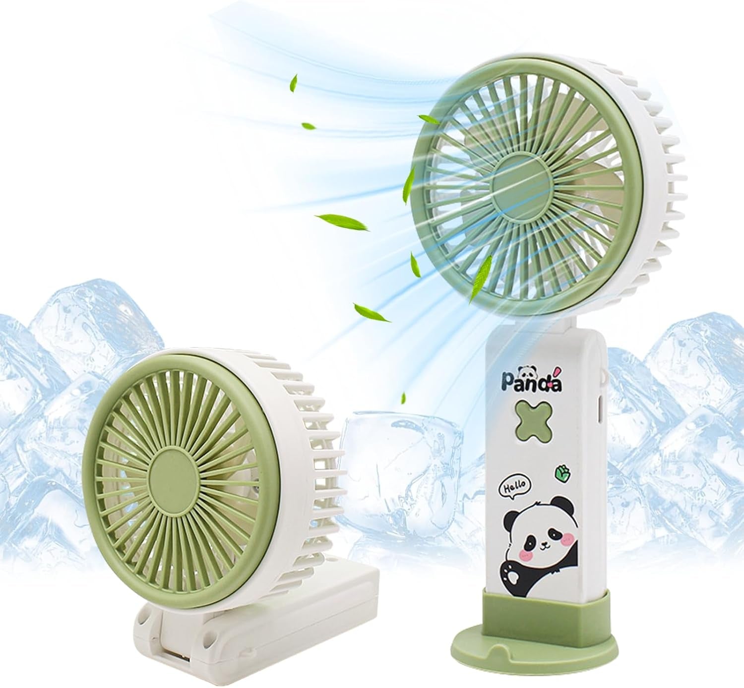 Handheld Fan Cartoon,Hand Held Folding Mini Fan USB Rechargeable Personal Cooling Fan with Base, 3 Speeds Adjustable Small Fan for Summer, Outdoor, Travel, Office, Kids, Ideal Summer Gift