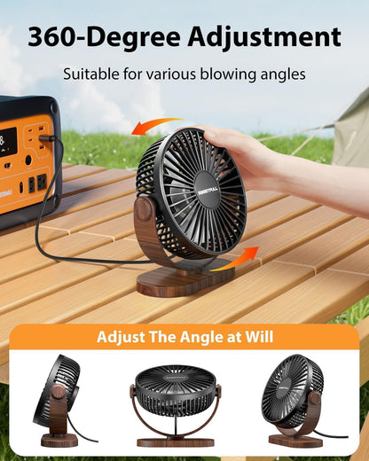 Desk Fan, Small Portable USB Table Fan, 3 Speeds, 360° Adjustable | Compact Mini Personal Desktop Fan, Quiet Operation, Removable Grille for Home, Office and Bedroom, Powered Only via USB