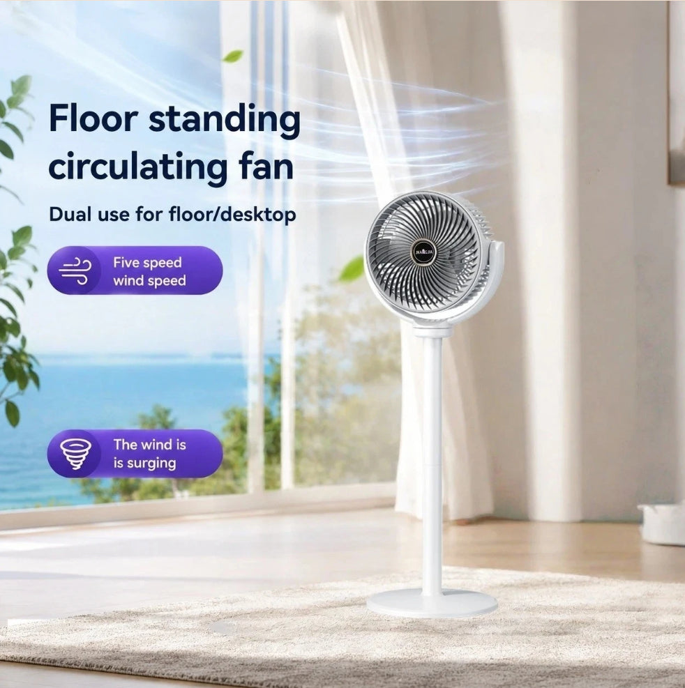 Silent Standing Fan for Bedroom, Pedestal Fan, Oscillating 5 Speeds