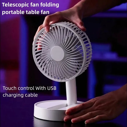 USB Foldable Fan with 4 Speeds ＆ Timing,Battery Operated Mini Fan for Bedroom, Indoor or Outdoor,Table Fan Neck Fan Phone Fan