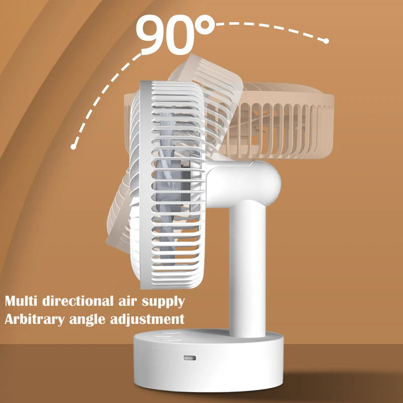 Mini Oscillating Fan, Portable Battery-Operated Table Fan with 4 Speed Levels, 6-Inch Desk Fan with Timer