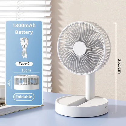 USB Foldable Fan with 4 Speeds ＆ Timing,Battery Operated Mini Fan for Bedroom, Indoor or Outdoor,Table Fan Neck Fan Phone Fan